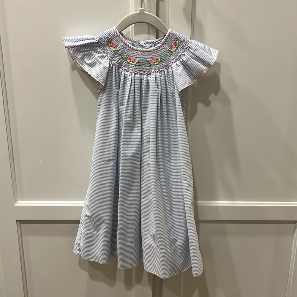 Smocked watermelon play dress